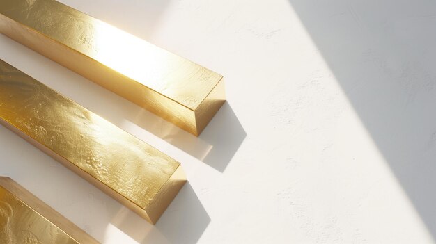 shiny gold bars clean white background with ample copy space text 1429 31020